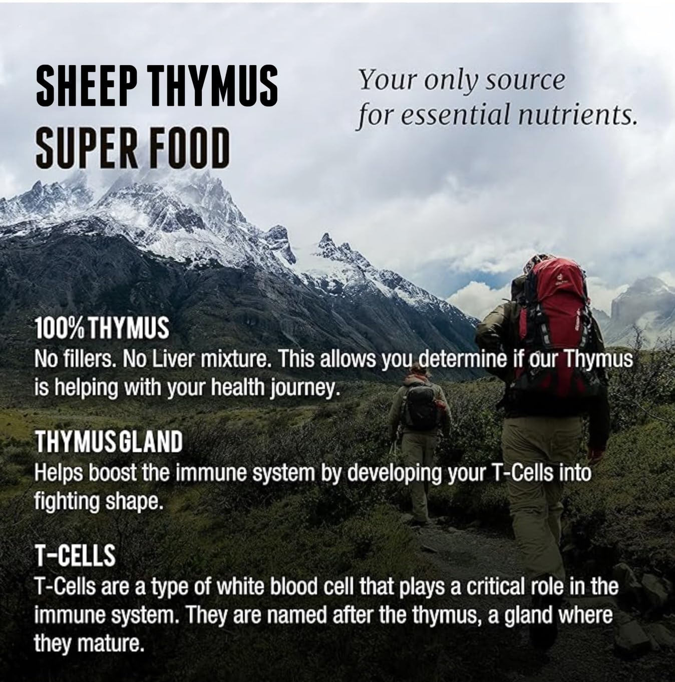 One Earth Health New Zealand grass-fed thymus product from pasture-raised cattle.