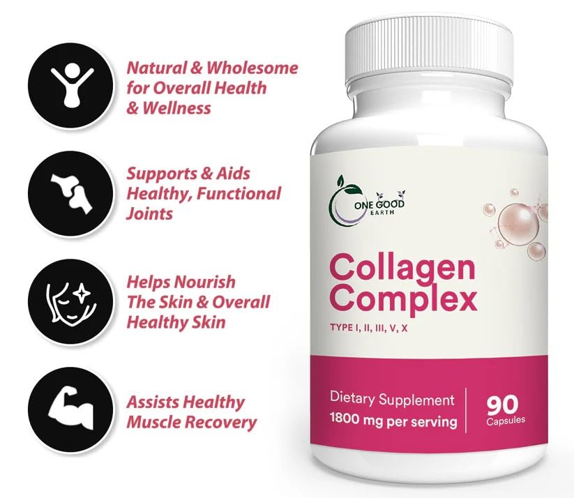 One Good Earth Collagen serving scoop added to smoothie for daily intake.