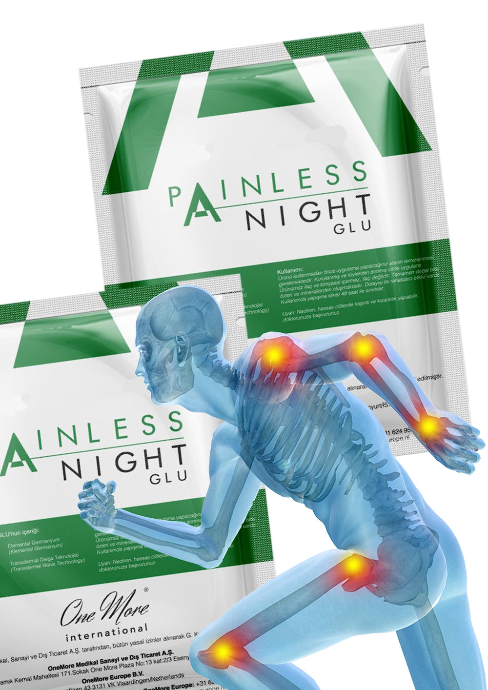 One More International Painless Night Glue pack highlights packaging designed for easy replacement