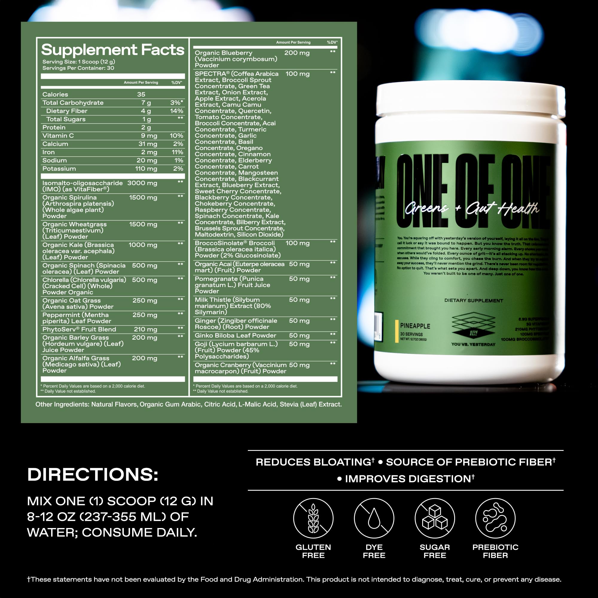 Athlete preparing a smoothie with ONE OF ONE Greens & Gut Health.