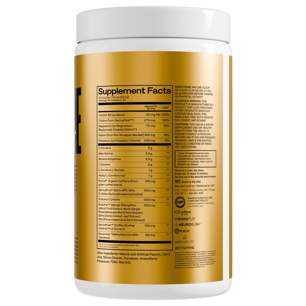ONE OF ONE Loaded Pre-Workout label front communicates quality formula for athletes