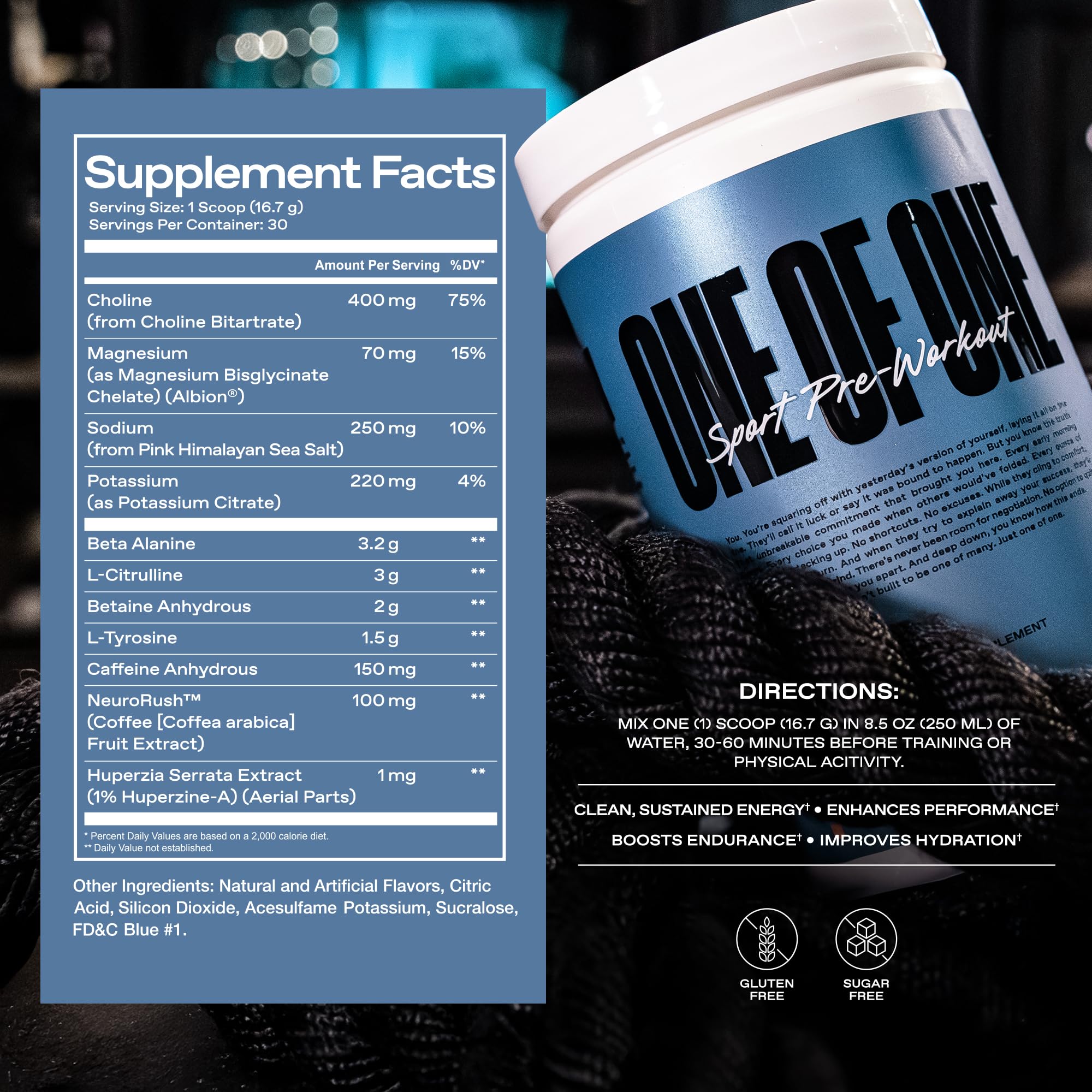 ONE OF ONE Sport Pre-Workout gym setting ready-to-use pre-workout routine.
