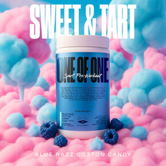 ONE OF ONE Sport Pre-Workout label closeup highlights ingredients and gluten-free status.