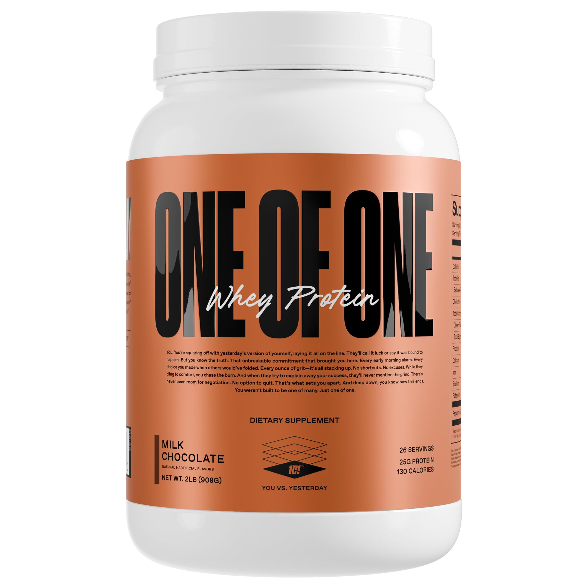 ONE OF ONE Whey bottle pour demonstrates premium protein for workouts and post-workout recovery.
