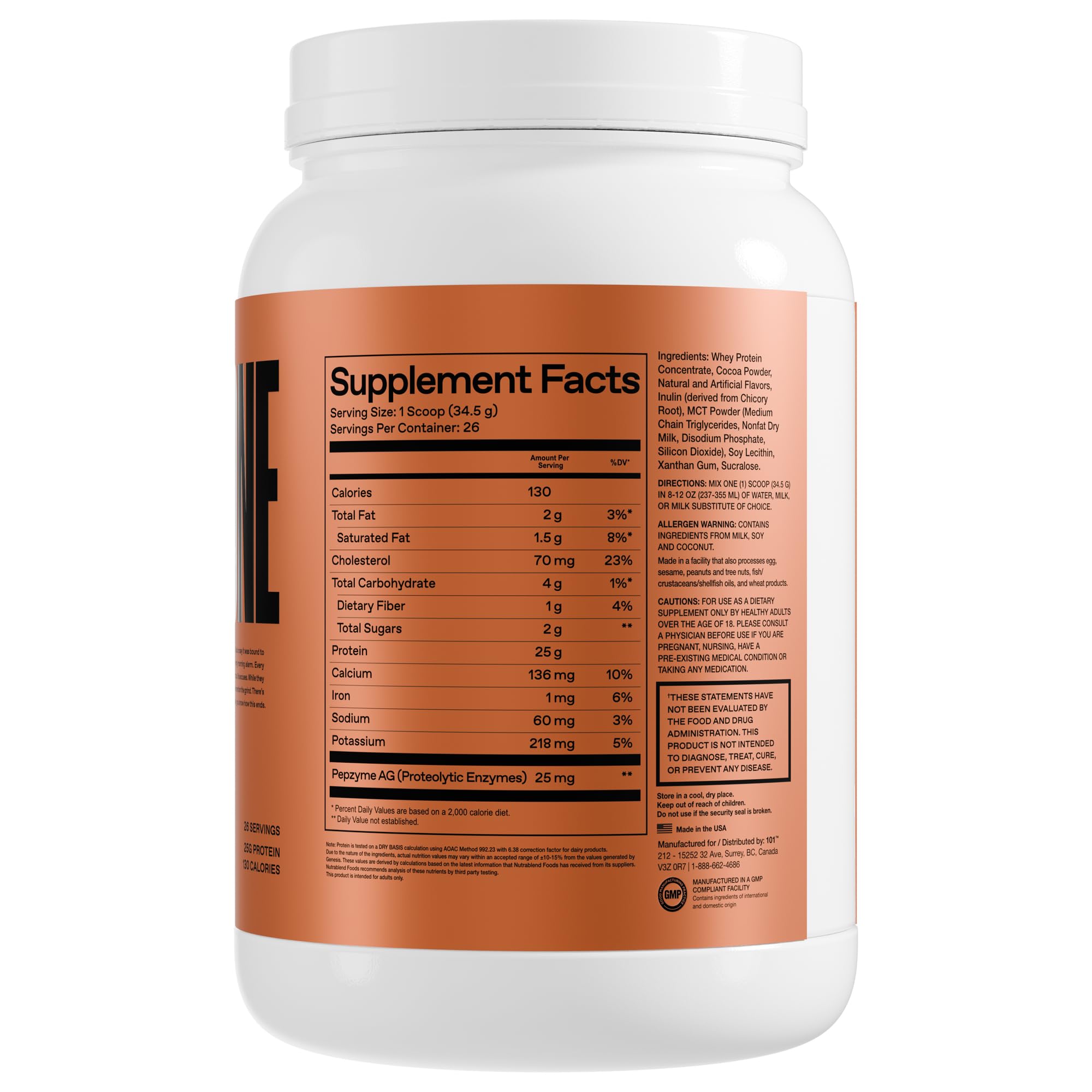 ONE OF ONE Whey gluten-free label highlights allergen-friendly protein options.