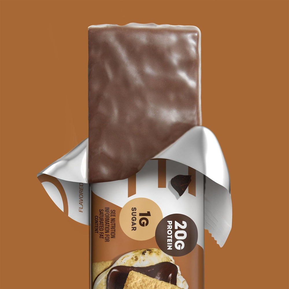 ONE Smores bar in a gym bag for post-workout recovery.