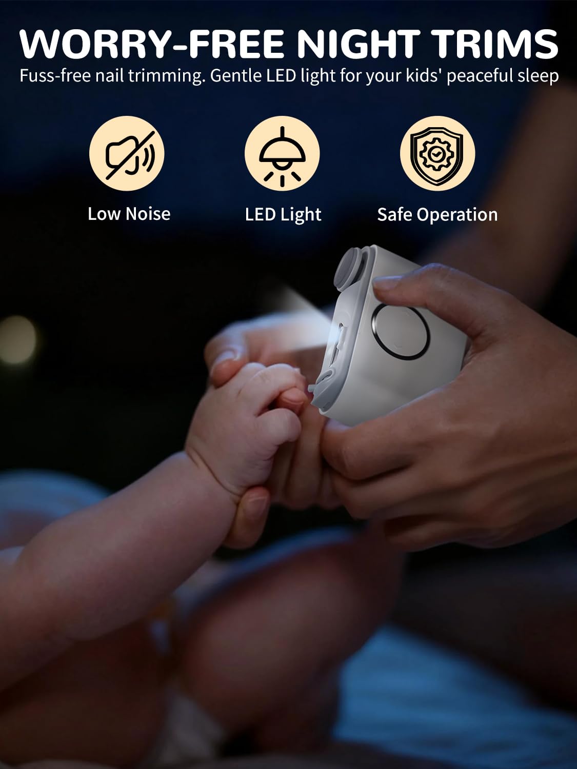 ONEDONE soft LED light and quiet motor for night-time trimming