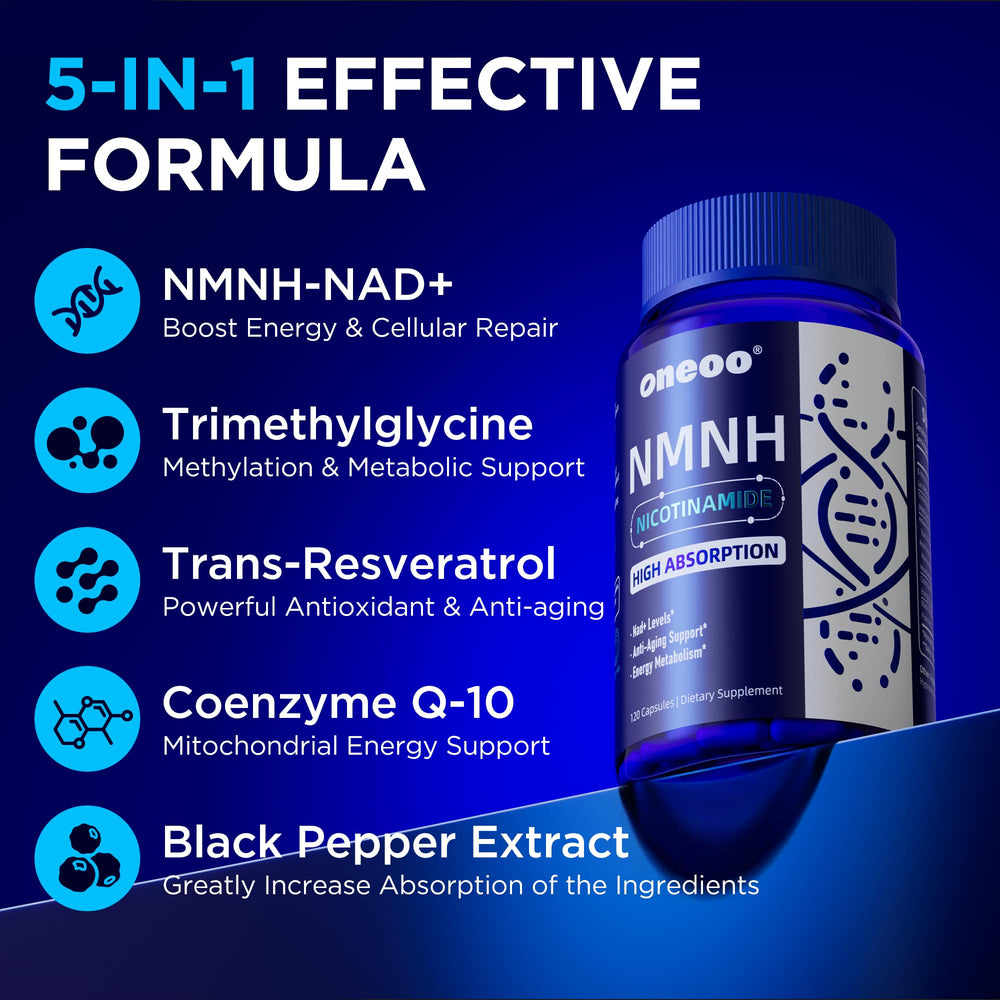Oneoo NMNH packaging front emphasizes a professional-grade formula.
