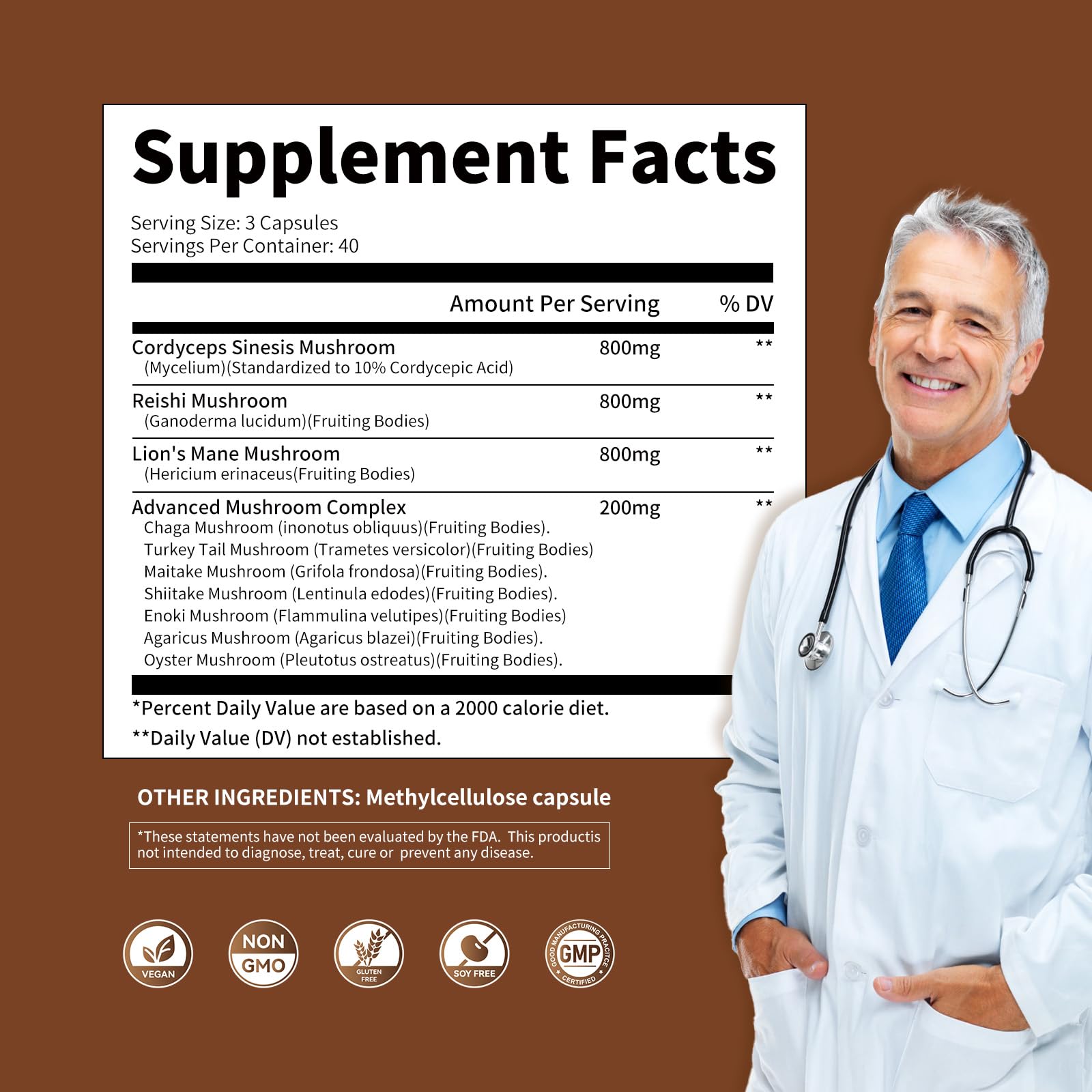 OnGreenvita Mushroom Complex capsules ready for convenient daily supplementation.
