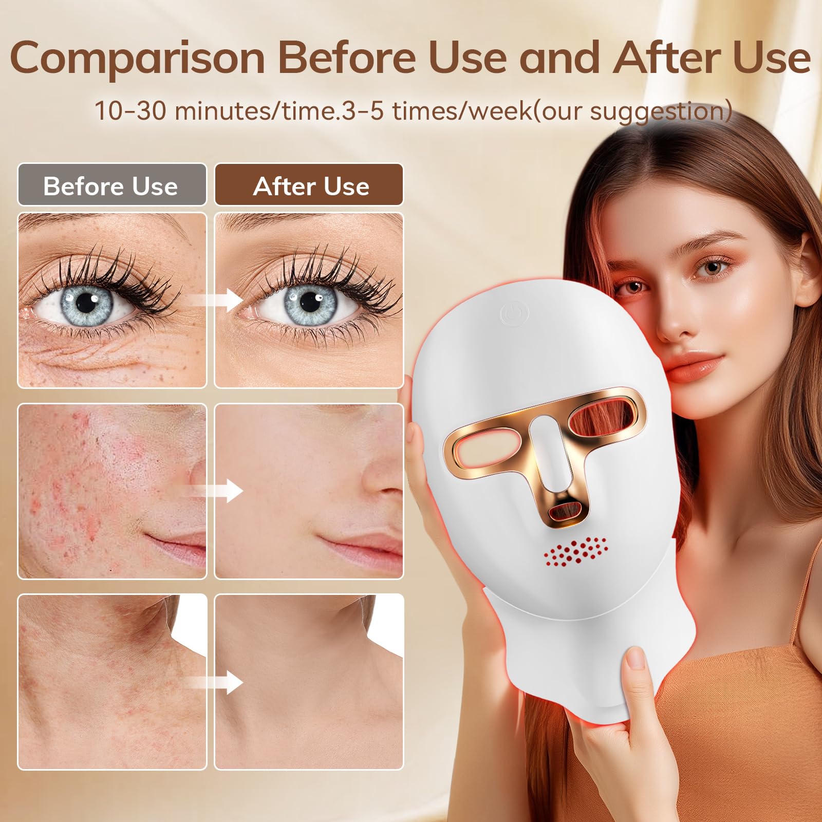 ONLUKY 120 LED beads close-up highlight deep-penetrating light for skin care.