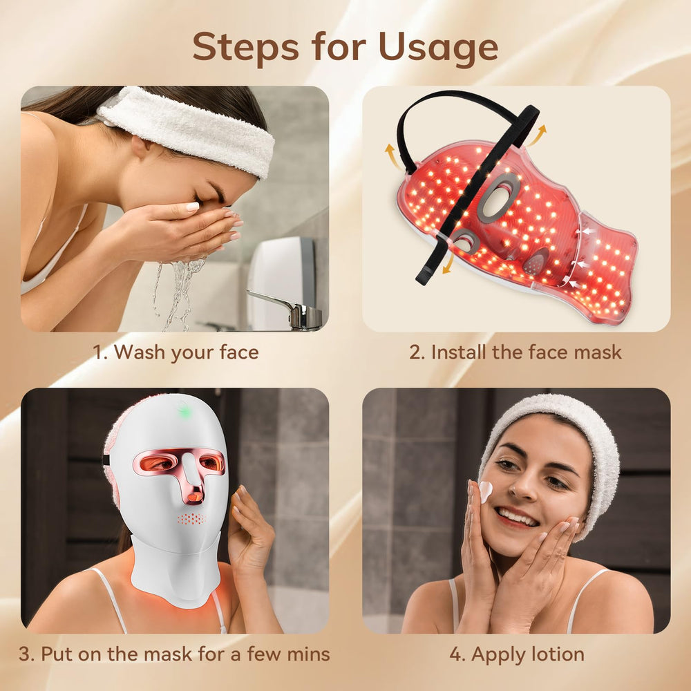 ONLUKY mask highlights 120 LED beads delivering comprehensive facial light therapy.
