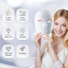 Onlucky LED face mask close-up shows 61 beads