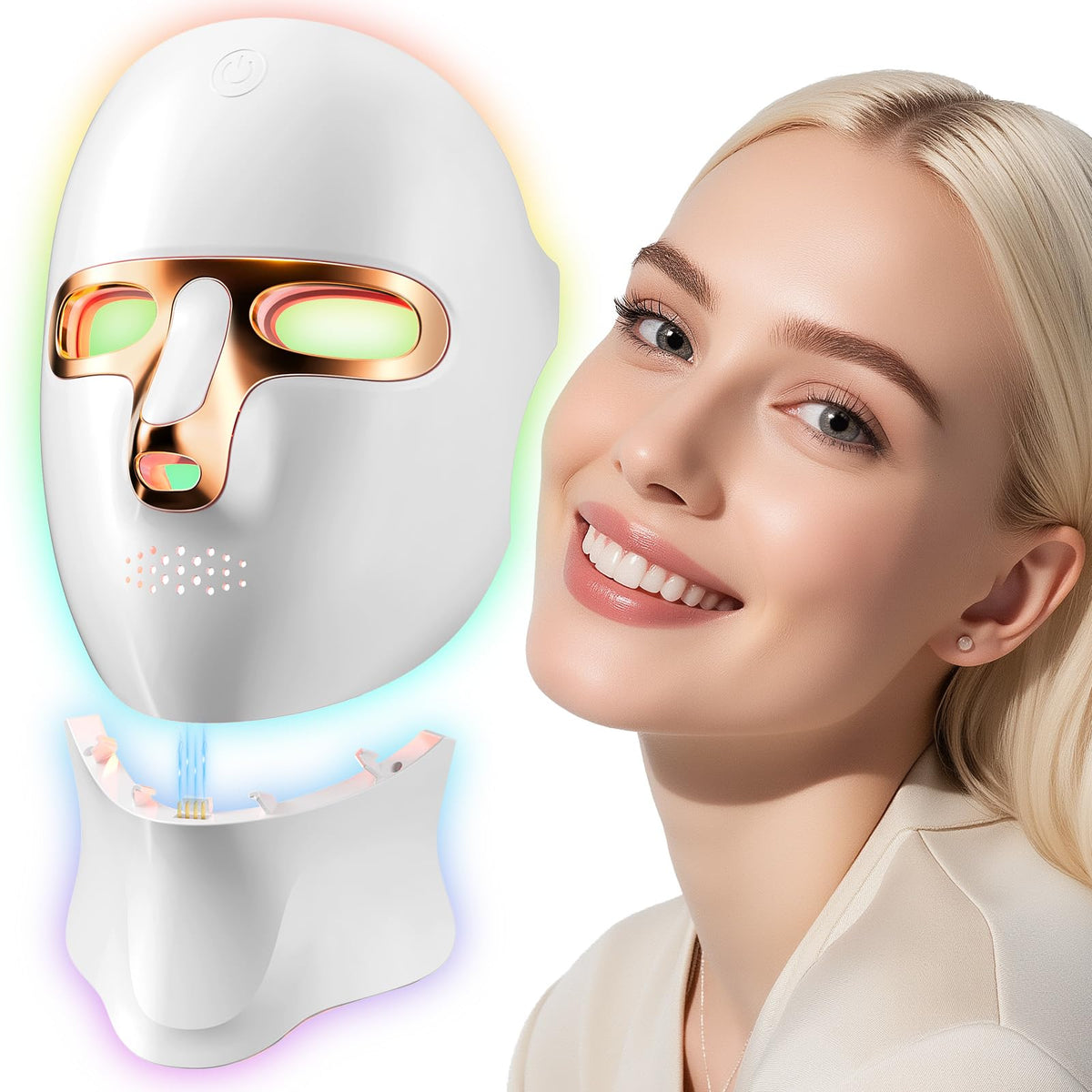 ONLUKY red light therapy mask front view for at-home skin support.