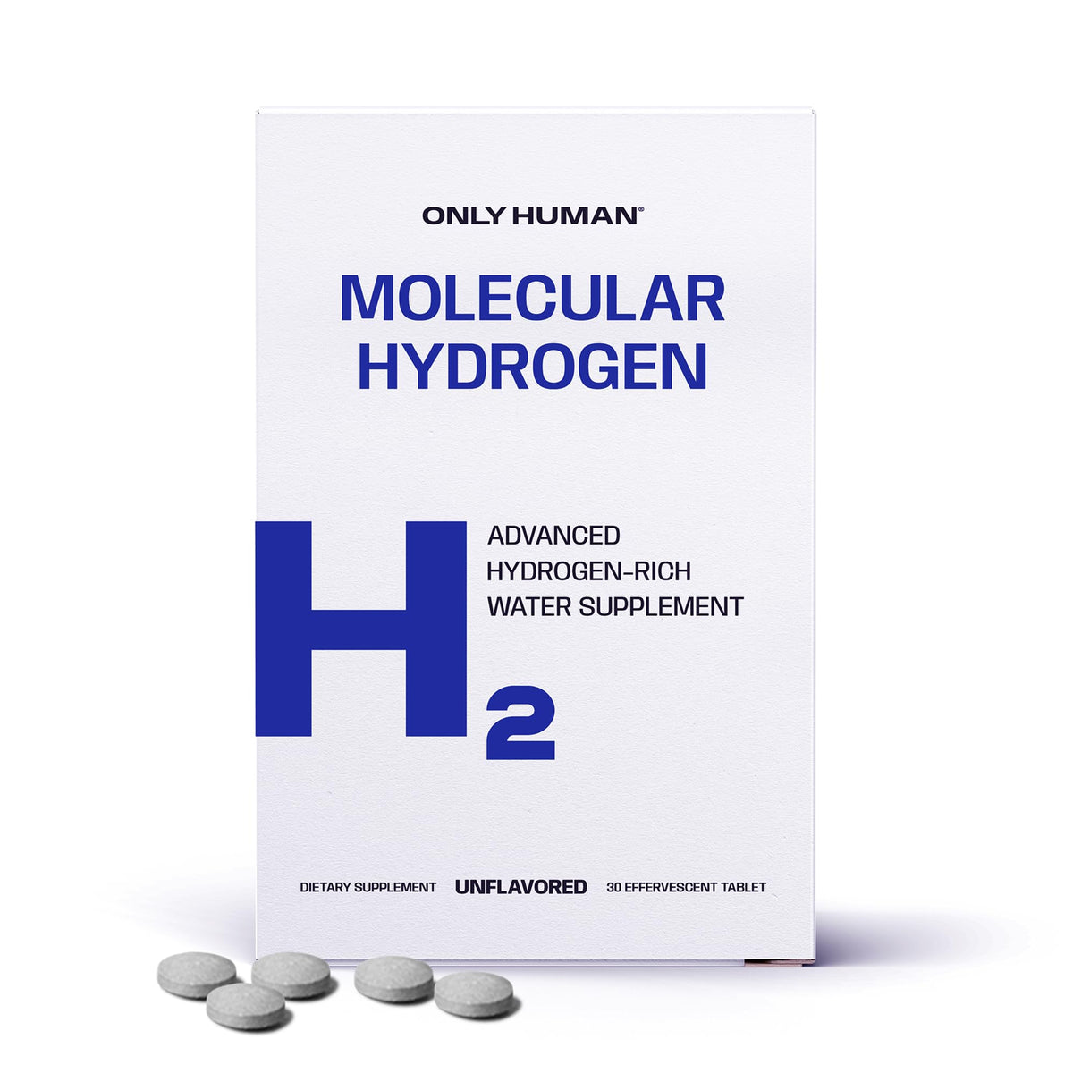 ONLY HUMAN H2 tablets dissolve in a bottle for quick hydrogen hydration.