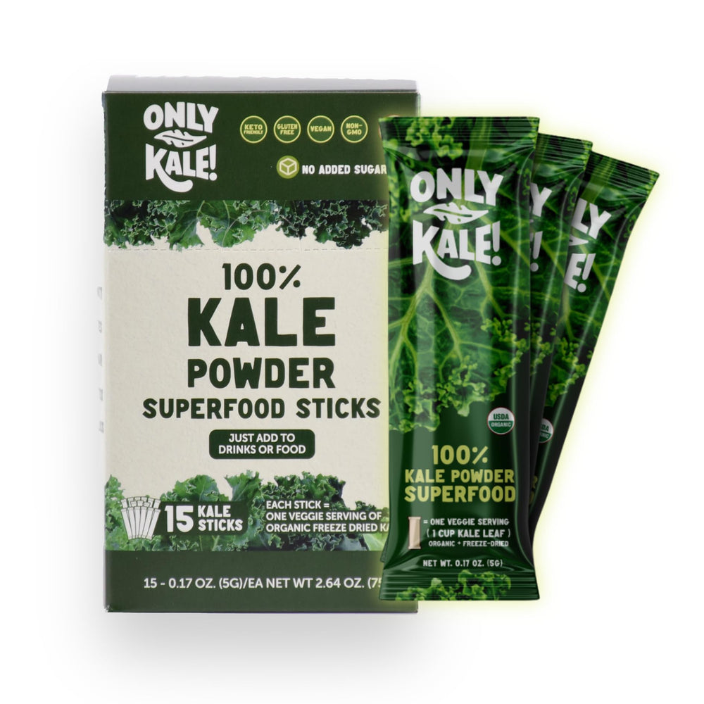 OnlyKale Kale Powder package with USDA Organic seal for convenient greens.