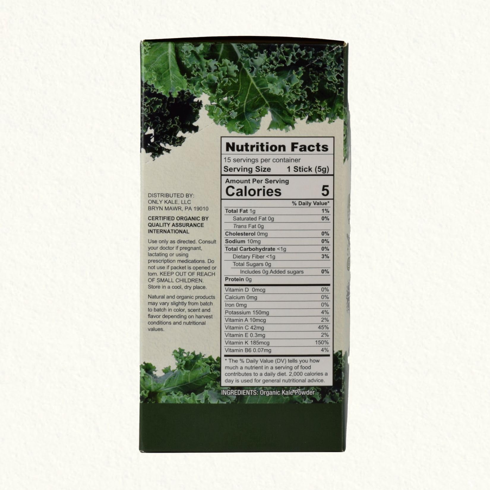 OnlyKale Kale Powder fresh packaging preserves potency and freshness.