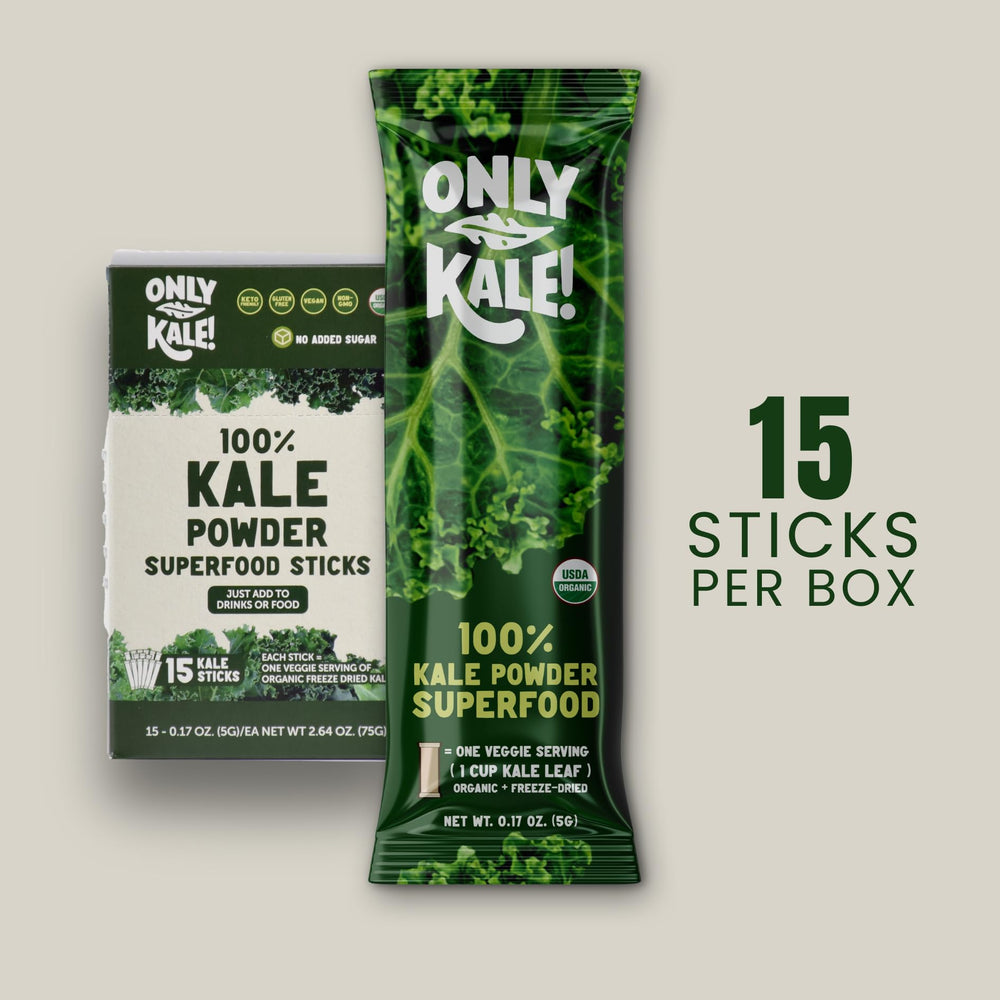 OnlyKale Kale Powder blends smoothly into smoothies and drinks.