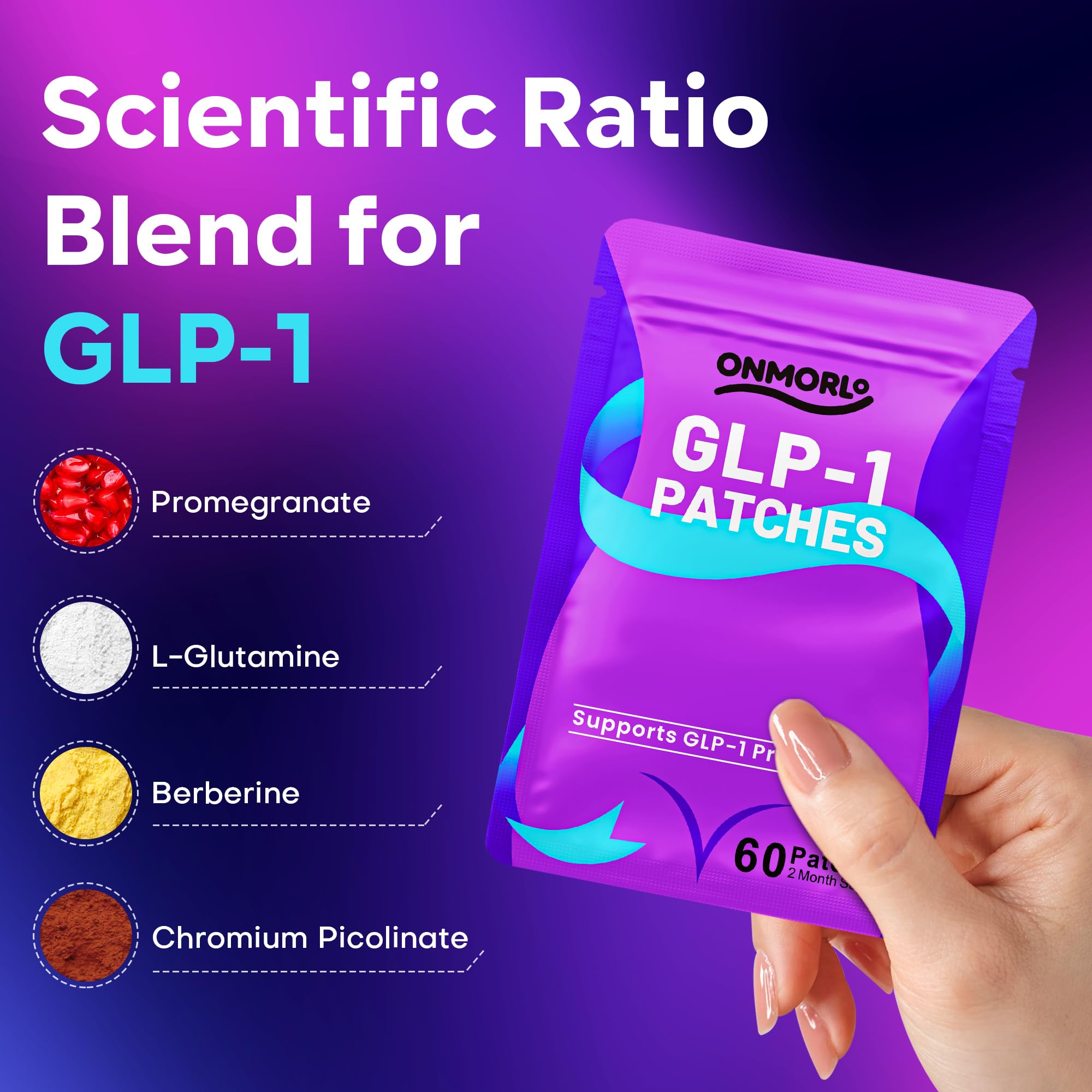 ONMORLO travel-friendly GLP-1 patch kit fits in a bag.