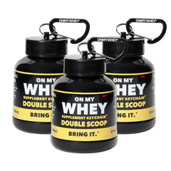 ONMYWHEY travel bottle pour shows mess-free, on-the-go powder mixing for shakes.