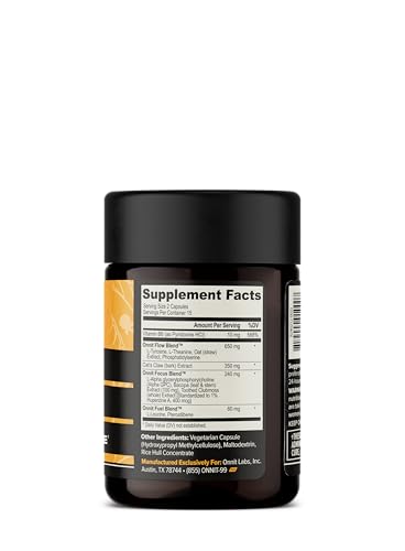 ONNIT Alpha Brain Black Label bottle front view for energized focus and relaxed alertness