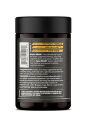 ONNIT Alpha Brain bottle side angle emphasizes premium nootropic ingredients.