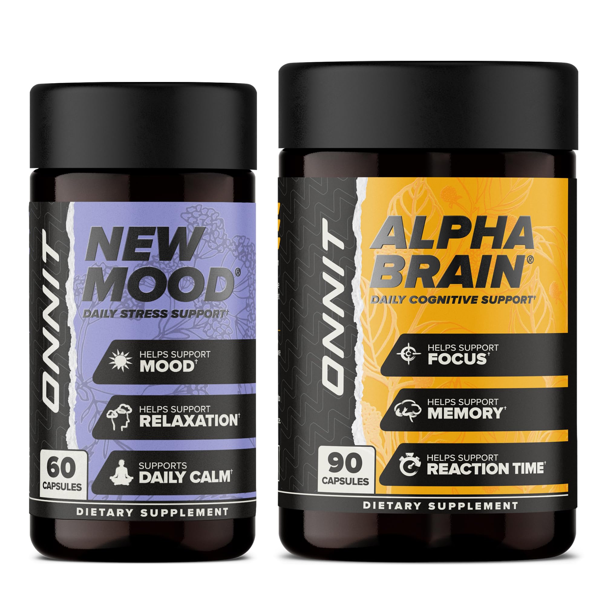 ONNIT Alpha Brain bottle on desk promoting focus and mental clarity