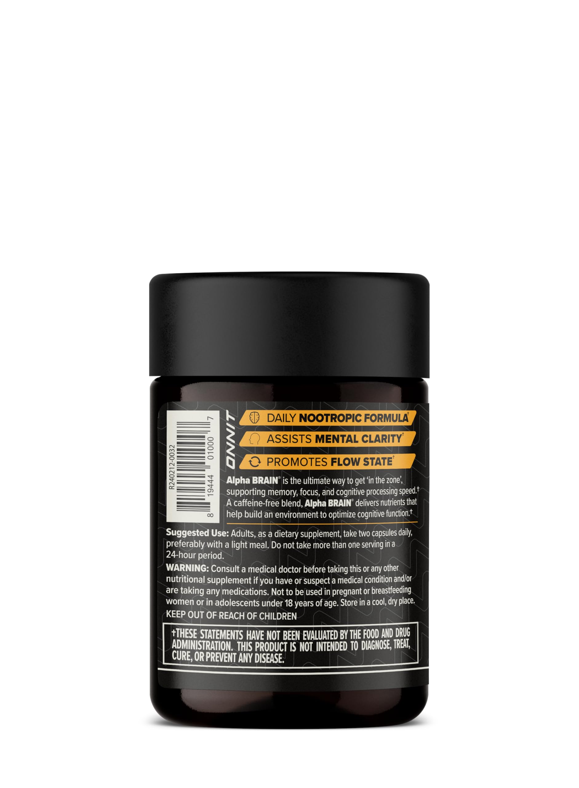 ONNIT Alpha Brain capsules close up for easy daily dosing