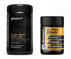 ONNIT Alpha Brain Classic bottle front view supports memory and focus