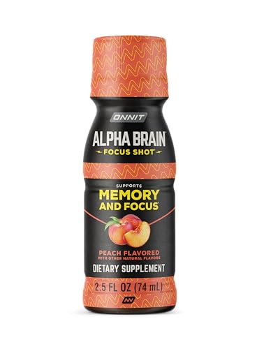 ONNIT Alpha Brain peach pour highlighting quick energy and focus.