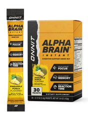 ONNIT Alpha Brain Instant Pineapple Punch canister front view for better focus