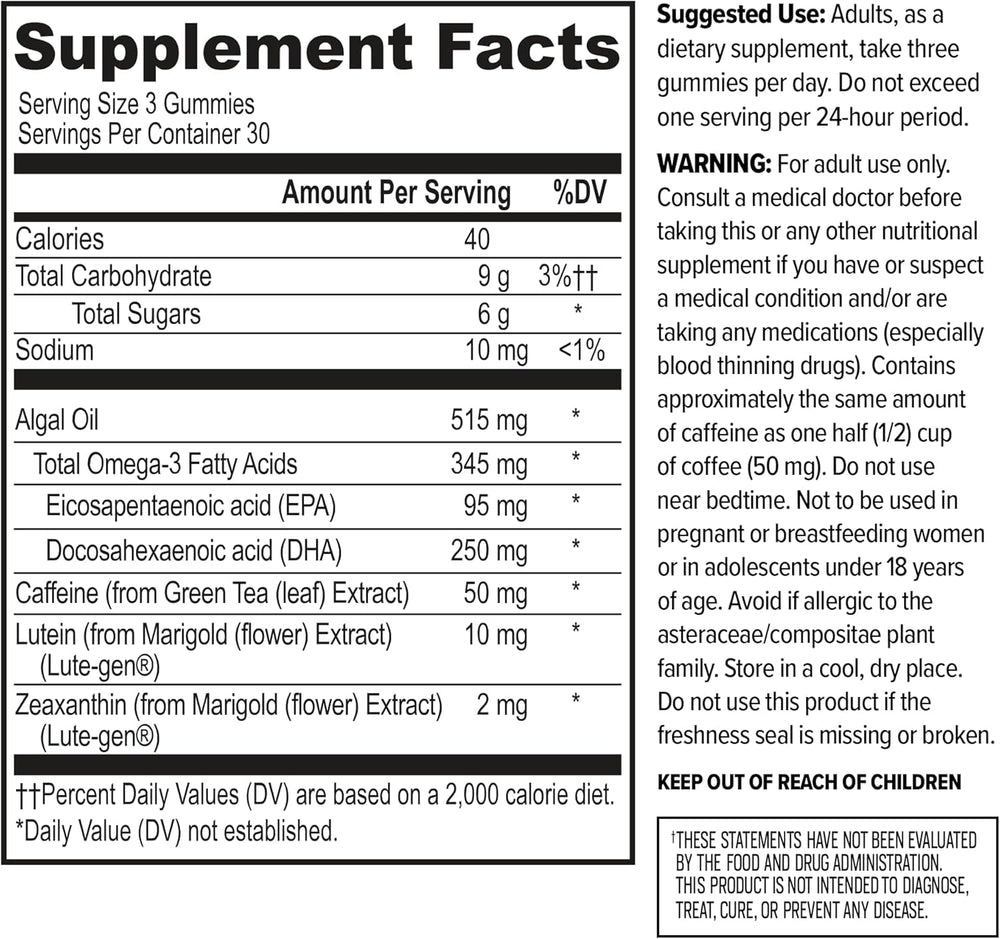 ONNIT Alpha Brain Neuro Gummies omega-3 content supports alertness during work.