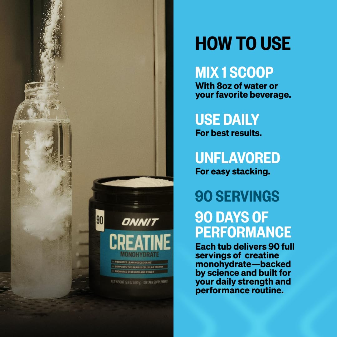 ONNIT container with glass of water shows easy mixability.