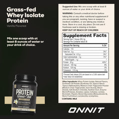 ONNIT vanilla whey isolate powder in shaker ready to mix.