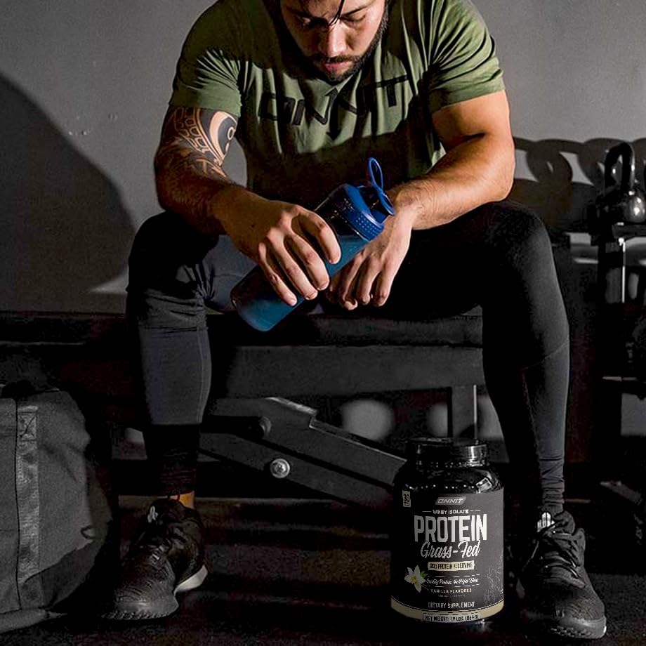 ONNIT grass-fed vanilla whey isolate linked to ethical sourcing from Irish cows.