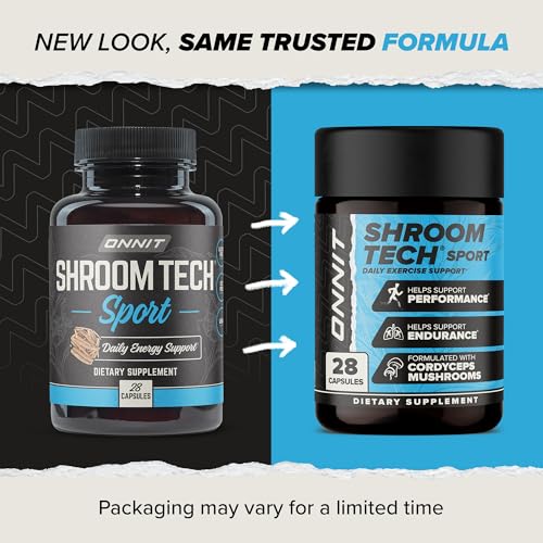 ONNIT Shroom Tech SPORT capsules close-up highlighting stimulant-free pre-workout.