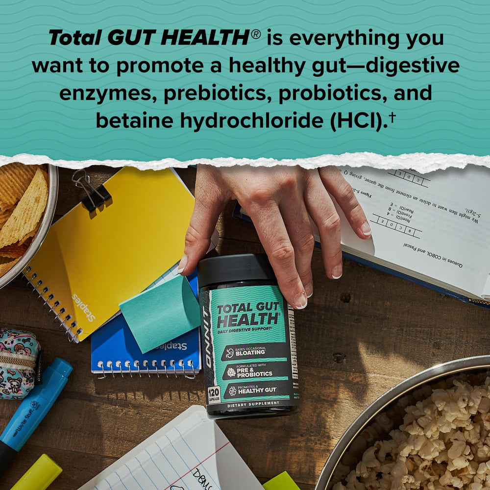 Betaine HCl and enzymes featured on ONNIT Total Gut Health label