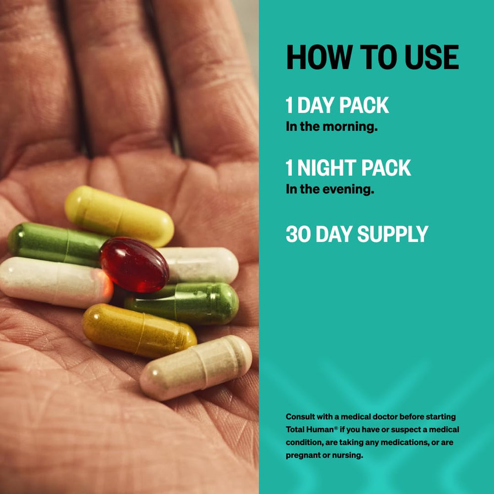 ONNIT Total Human Night Pack bottle for evening relaxation and recovery.