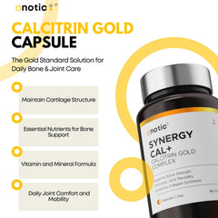 ONOTIC Calcitrin Gold capsules close-up ready for daily use
