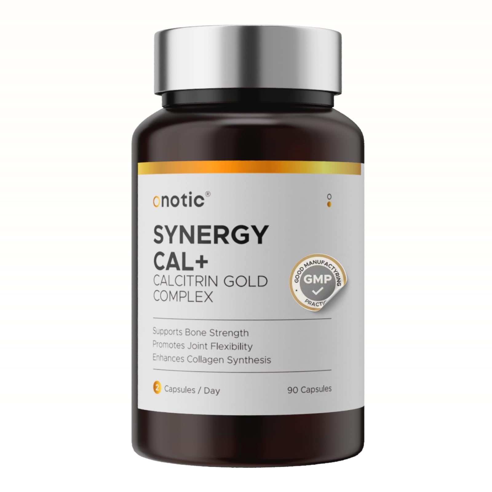 ONOTIC Calcitrin Gold display with bottle and capsules