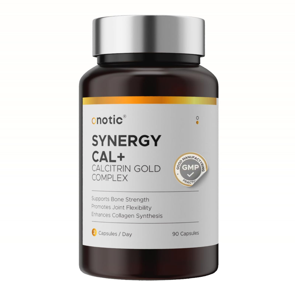 ONOTIC Calcitrin Gold display with bottle and capsules