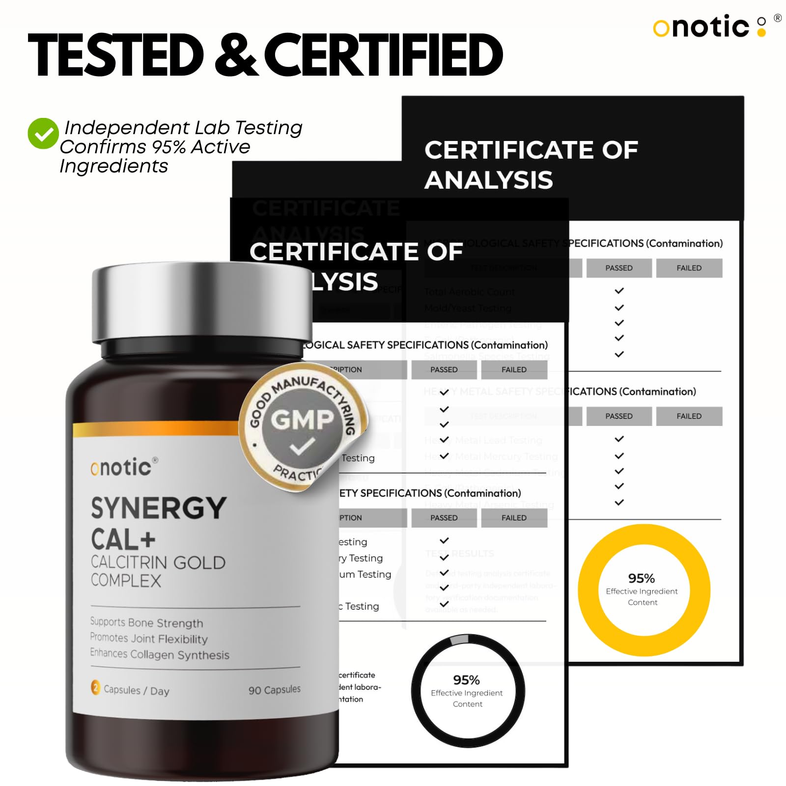 ONOTIC Calcitrin Gold packaging design on shelf