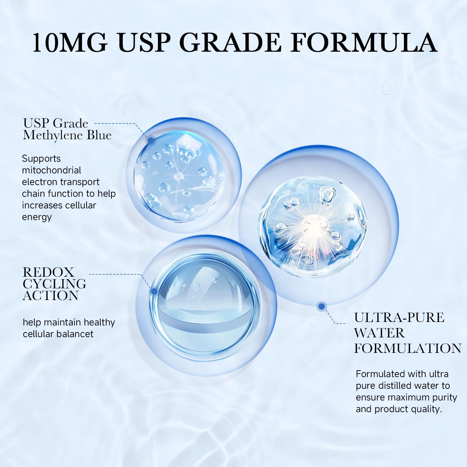 ONOTIC Methylene Blue Drops bottle pour for easy beverage dosing.