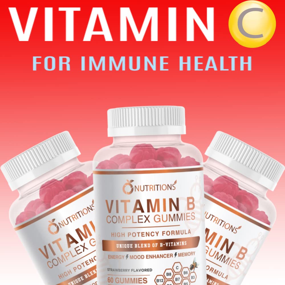 O NUTRITIONS vitamin B Complex gummies with fruity flavor for daily routine