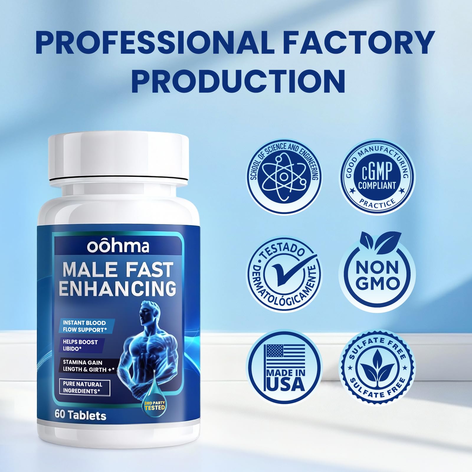 Oohma ingredient mix close-up featuring maca, epimedium, and ginseng.