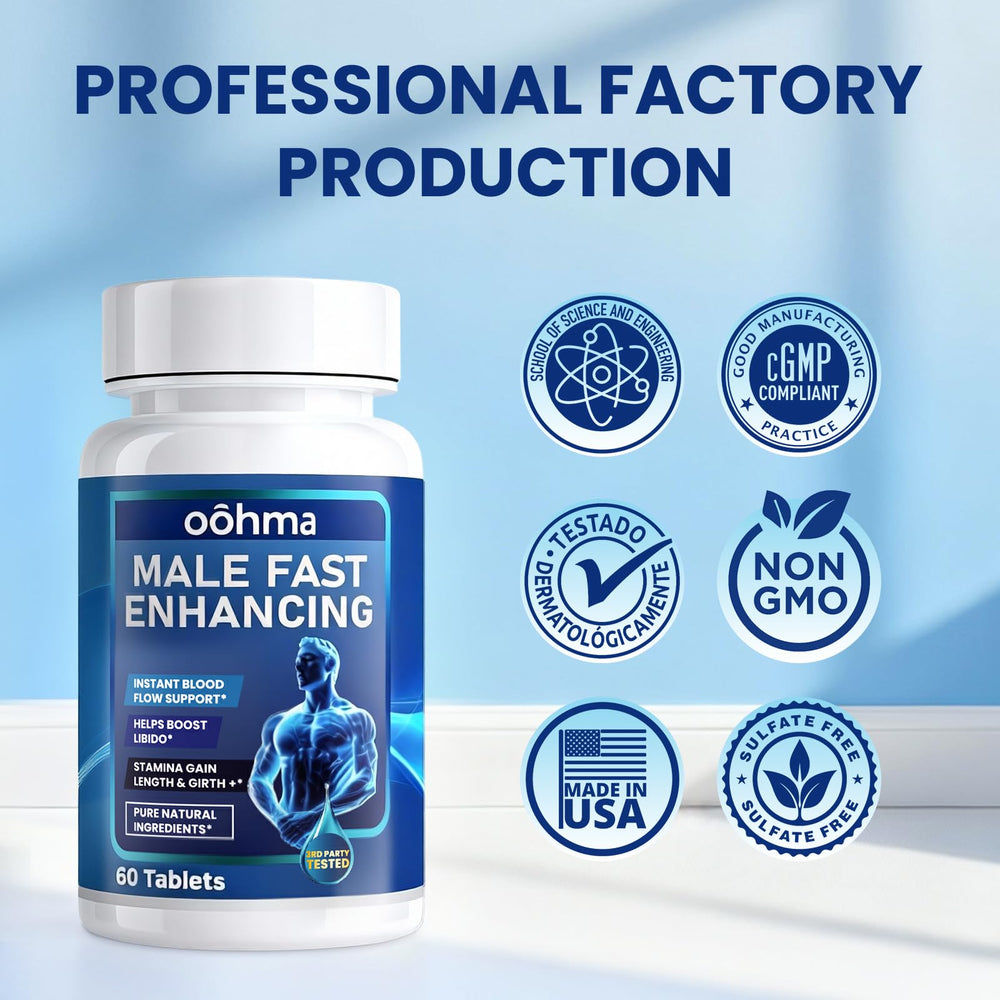 Oohma ingredient mix close-up featuring maca, epimedium, and ginseng.