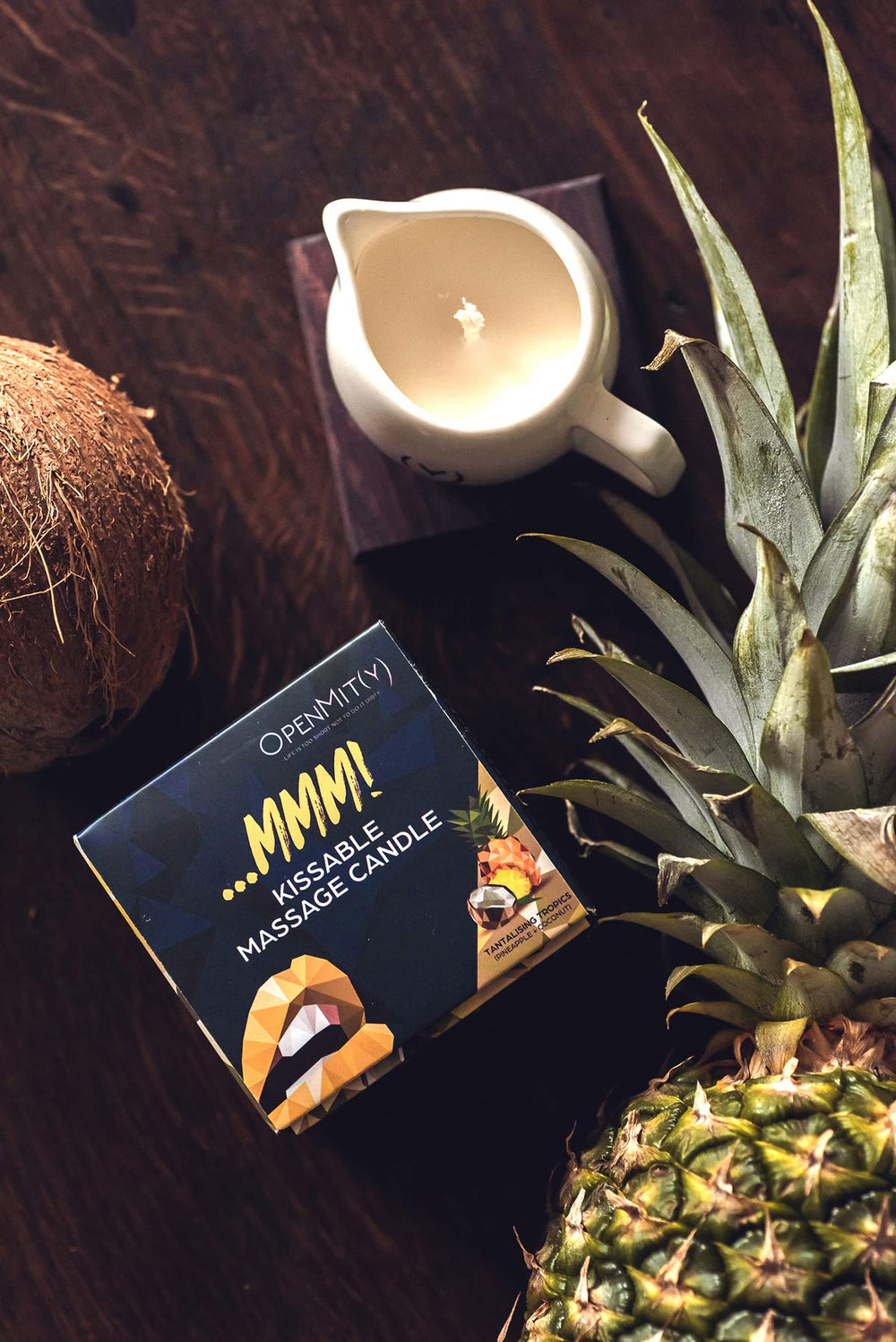 OpenMity Kissable Massage Oil Candle jar design adds elegant ambiance to your routine