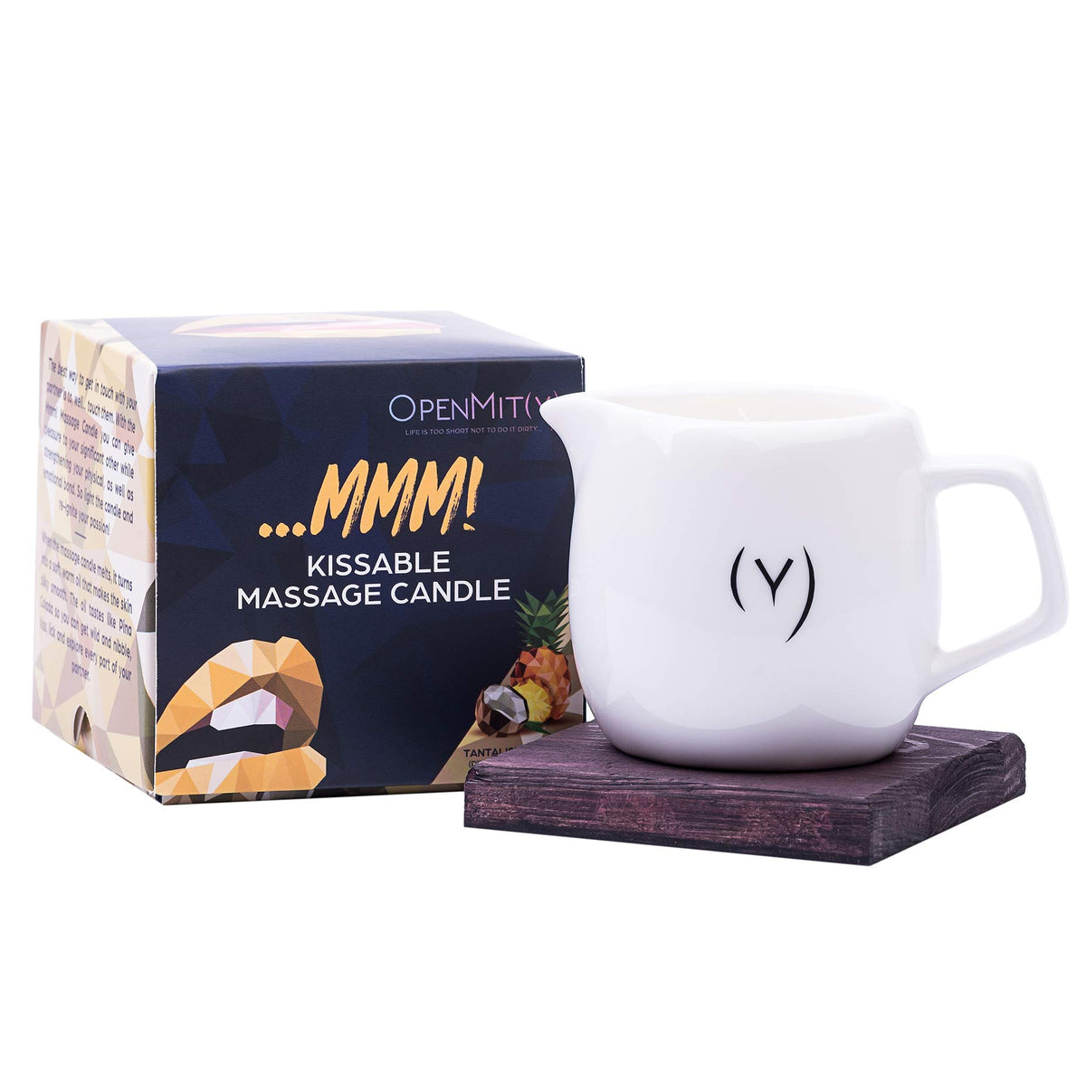 OpenMity Kissable Massage Oil Candle pour releases silky oil for a smooth massage