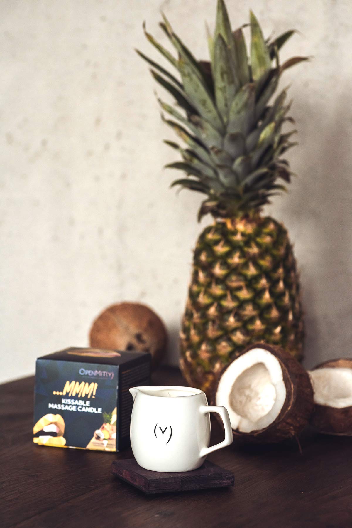 OpenMity Kissable Massage Oil Candle with shea butter nourishes skin during massage