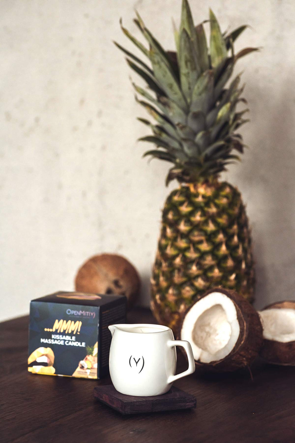 OpenMity Kissable Massage Oil Candle with shea butter nourishes skin during massage