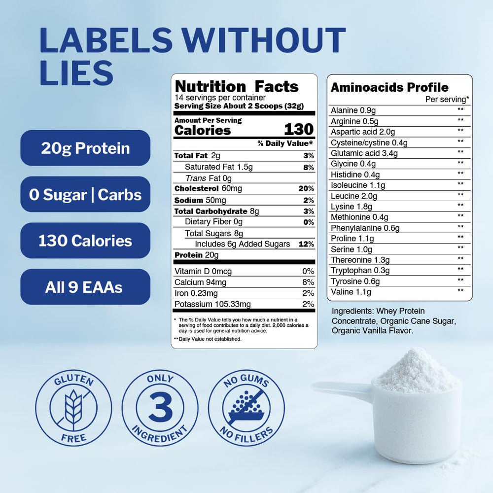 Opportuniteas vanilla whey pour shows smooth mixability in beverages.